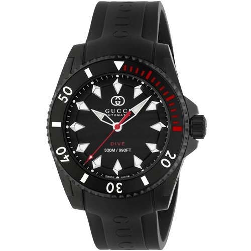 New Gucci Dive Automatic Stainless Steel 40 Blue Dial Rubber Mens