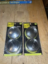 2 Packs of 2 Auto Drive Small Blind Spot Mirrors  Silver NOS