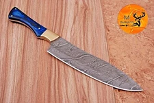 CUSTOM HANDMADE FORGED DAMASCUS STEEL CHEF KNIFE KITCHEN KNIFE - 1349