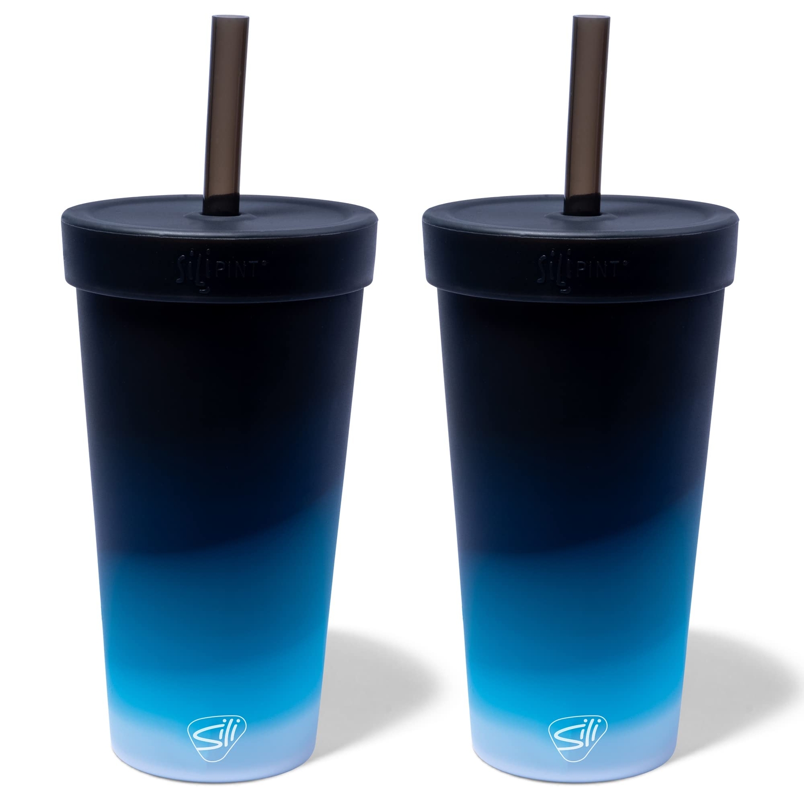: Silicone 22oz Straw Tumblers: 2 Pack Moon Beam - Reusable Unbreakable Cup, ...