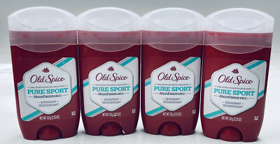 4 old spice pure sport high endurance deodorant 2.25oz ea scuffed exterior