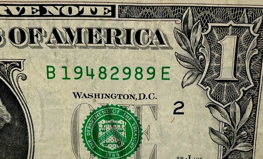 Birthday/Anniversary Dollar February 9 1948 .  Fancy Serial Number Circulated - Image 2 of 4