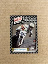 1991 AMA Mike Inderbitzin Buzco Trak-Pak Flat Track Motorcycle Racing Card