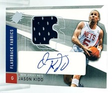 📈  GAME USED JERSEY AUTO 📈  2004-05 SPX FLASHBACK FABRICS SIGNATURE JASON KIDD