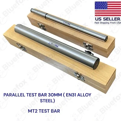 BLUEFOX Lathe Alignment Test Bar Shank Size 2MT And Parallel Shank Combo Wooden Box
