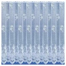 Top Quality Paris Pure White Lace Net Floral Curtain Sold by the Metre Slot Top