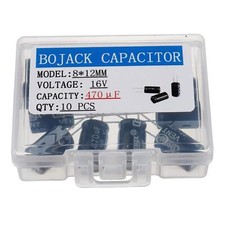 Image of 470uF 16V 8X12mm Capacitors 470 MFD 16 Volt 0.32x0.47 Inch ±20% Aluminum of 10