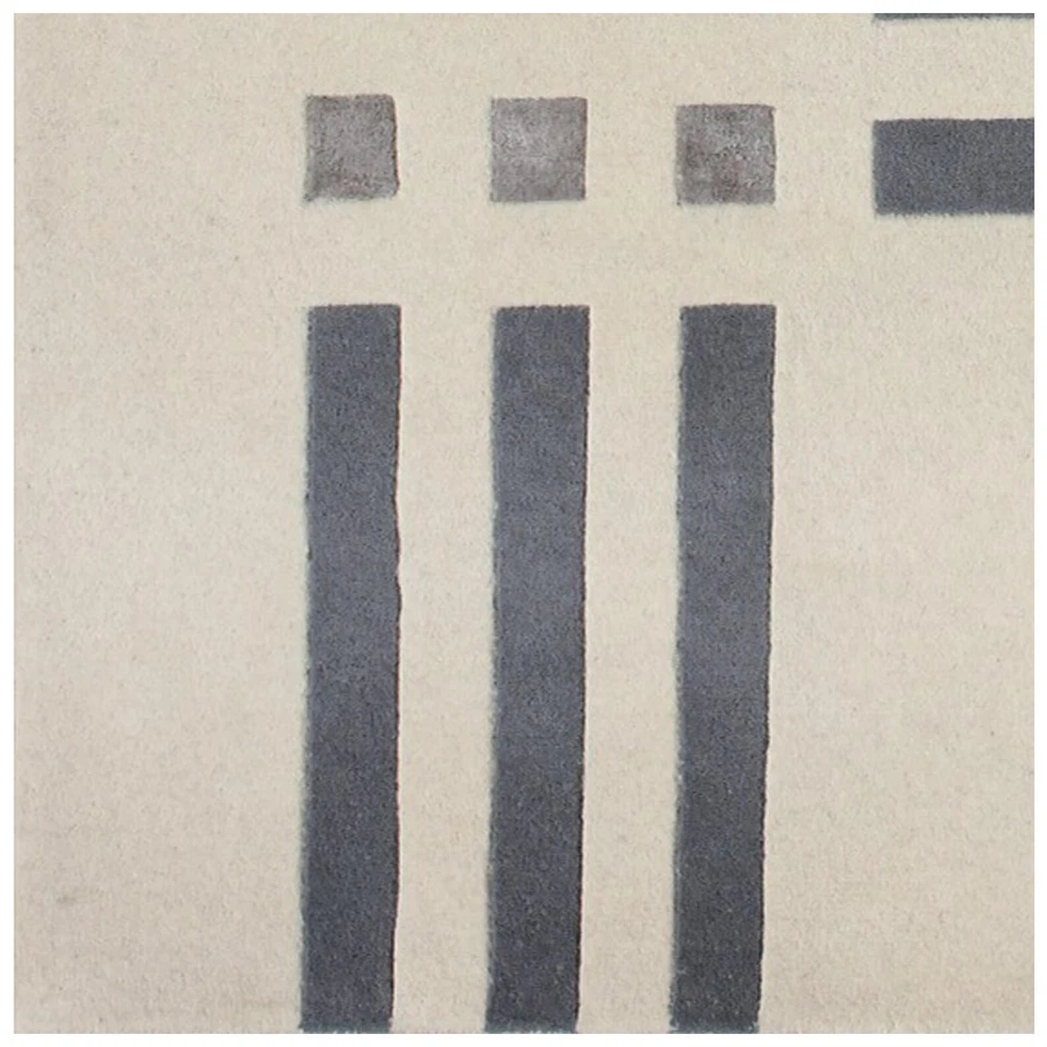 Tapis géométrique moderne : touffeté à la main, motif abstrait - Photo 2/4