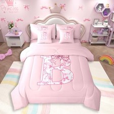 Girlsow Comforter Set Size 7 Piece for Kids Full Pink B
