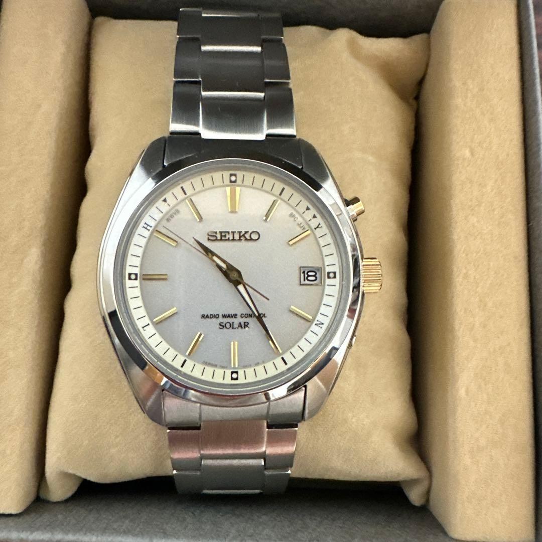 SEIKO SBTM157 Solar Radio Controlled Watch Silver Timepiece Edition