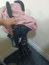 Cuggl Rowan Stroller with Footmuff and Raincover Linked Brakes - Rose