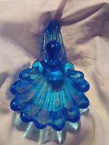 Vtg 1998 Leo Ward Bluebird of Happiness with Shell Trinket Tray Very Beautiful 