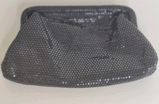 Lamured Vtg Black Dotted Mesh Design Black Evening Bag Small Clutch