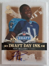 PAUL WILLIAMS AUTO ~ 2007 SP ROOKIE THREADS / DRAFT DAY INK AUTOGRAPH #DDI-PW