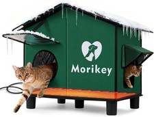 Extra Large Heated Outdoor Cat House Weatherproof with Heating Pad Insulated