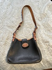 Vintage Dooney & Bourke Women's Shoulder Bag, Black Brown Leather, Made In USA