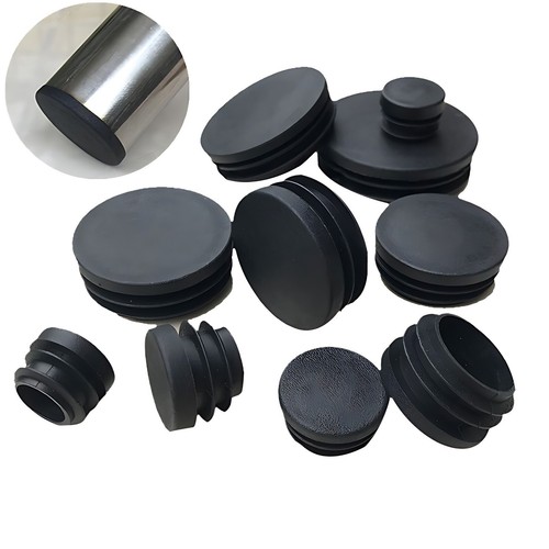 Black Round Plastic End Caps Tube Inserts Blanking Plugs Bungs 20mm - 76mm - Afbeelding 9 van 11