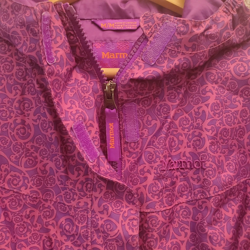 Marmot Waterproof Jacket Youth Girls (M) Medium Purple Swirl Style 56750 - Image 3 of 4