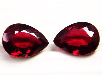 41,10 Cts Unbehandelt FIRE Red Spinell Paar 20 x 14,8 x 7,5 mm Srilanka