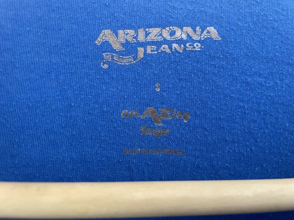 Camiseta para mujer Arizona Jean Co Rainbow Tropics mezcla de algodón transparente con timbre azul S Foto 2 de 4