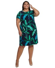 Tommy Hilfiger Plus Size Beverley Hills Shift Dress - Bright Gn-16W