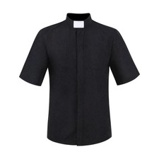 Men's Tab Collar Short Sleeves Clergy Shirts for Priest Pastor Church Costume