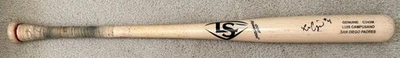 LUIS CAMPUSANO signed game used cracked bat San Diego Padres Louisville Slugger - Image 1 of 4