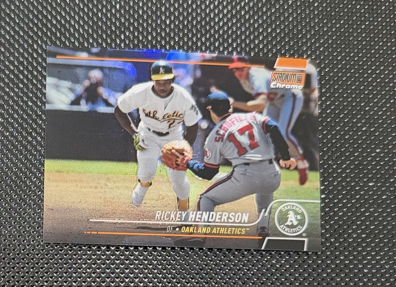 2022 Topps Stadium Club Chrome Orange Prizm SSP /25 Rickey Henderson - Wow Rare!