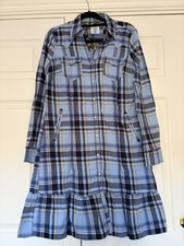 Ladies HM Checked Pop Fastening Dress Euro Size 38