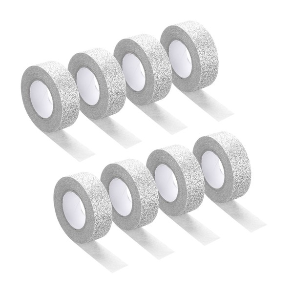 8Stk 0,6 Zoll X 5,5 Yards Glitzer Washi Tape Silber Bastelband Glitzer Klebeband-image