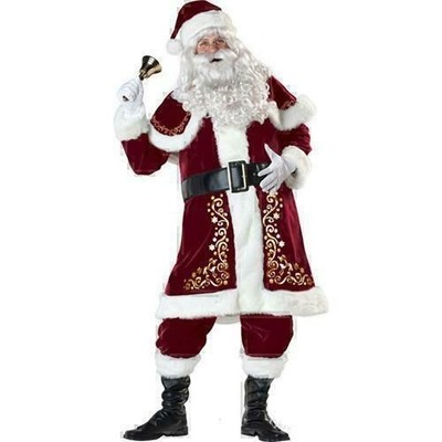 Weihnachtsmann Kostüm Set Nikolaus Santa Claus Anzug Verkleidung Bart Mante S9D7
