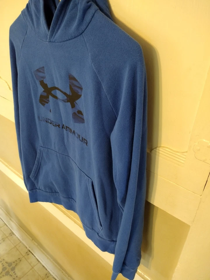 Under Armour Blue Camo Logo Youth Large Hoodie - Image 4 of 4