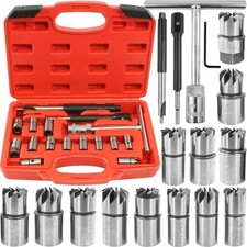 Set Frese Pulizia Sede Iniettori Motore 17 pz Alesatori Iniettore Auto Valigetta
