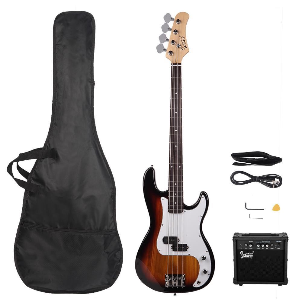 Glarry 46 Inch 34" Scale Basswood GP Electric Guitar Bass with 20W AMP