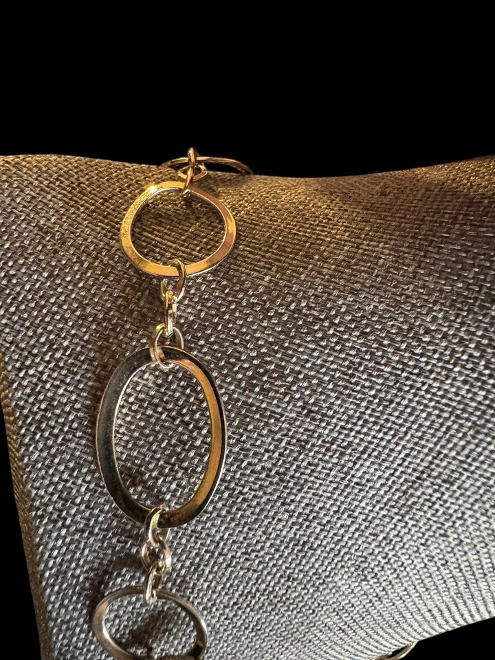 Collar Cookie Lee Doble Hilo Rosa Cuentas Tono Dorado Capas Largo Círculo Ovalado Foto 4 de 4