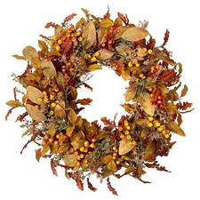 wwmira 24 Inch Fall Leaves Wreaths for Front Door - Rustic Autumn Wreath with...
