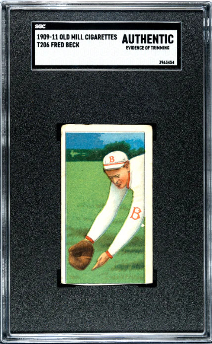 1909 T206 FRED BECK NNO POOR OLD MILL SGC A BASEBALL BOSTON RUSTLERS