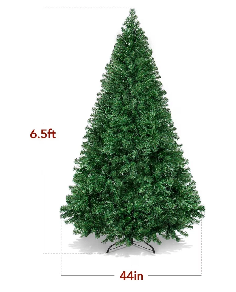 6ft Hinged Artificial Christmas Pine Tree with Dense Branches Easy Assembly - Image 2 of 4
