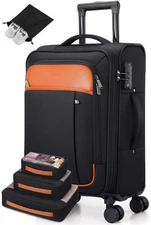 Softside Expandable Carry On Luggage 22x14x9 Airline Approved, 20 Inch Carry ...
