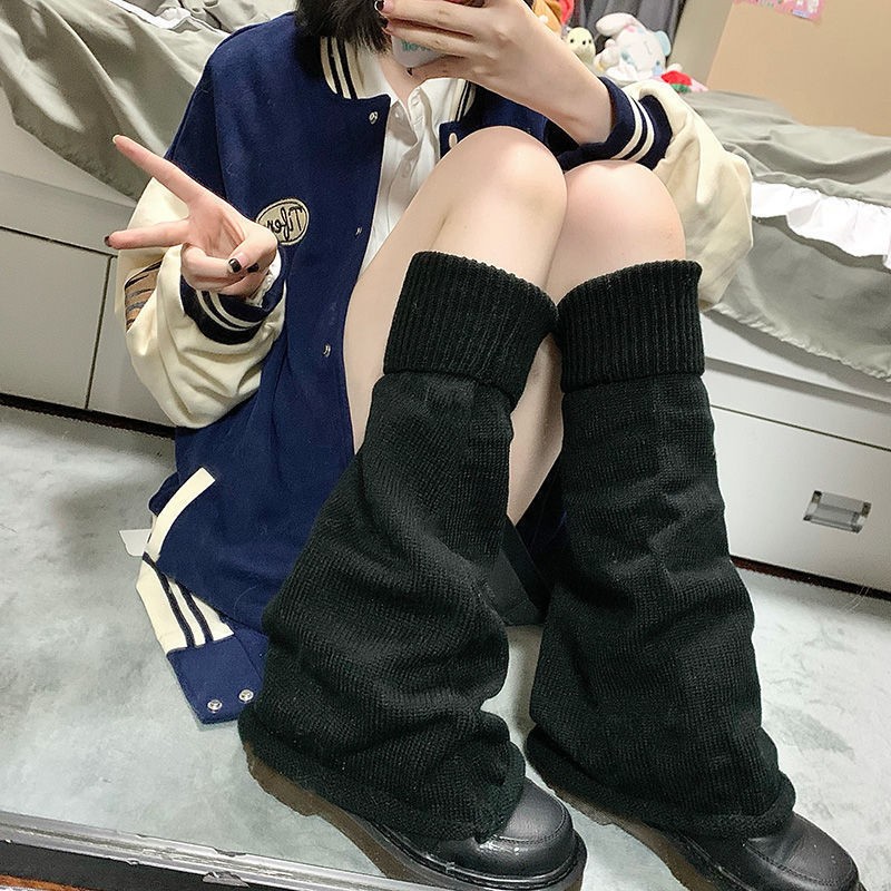 Mid-Calf Foot Covers Socks Leg Warmmer Loose Knitted Long Wide Leg Socks Cuffs