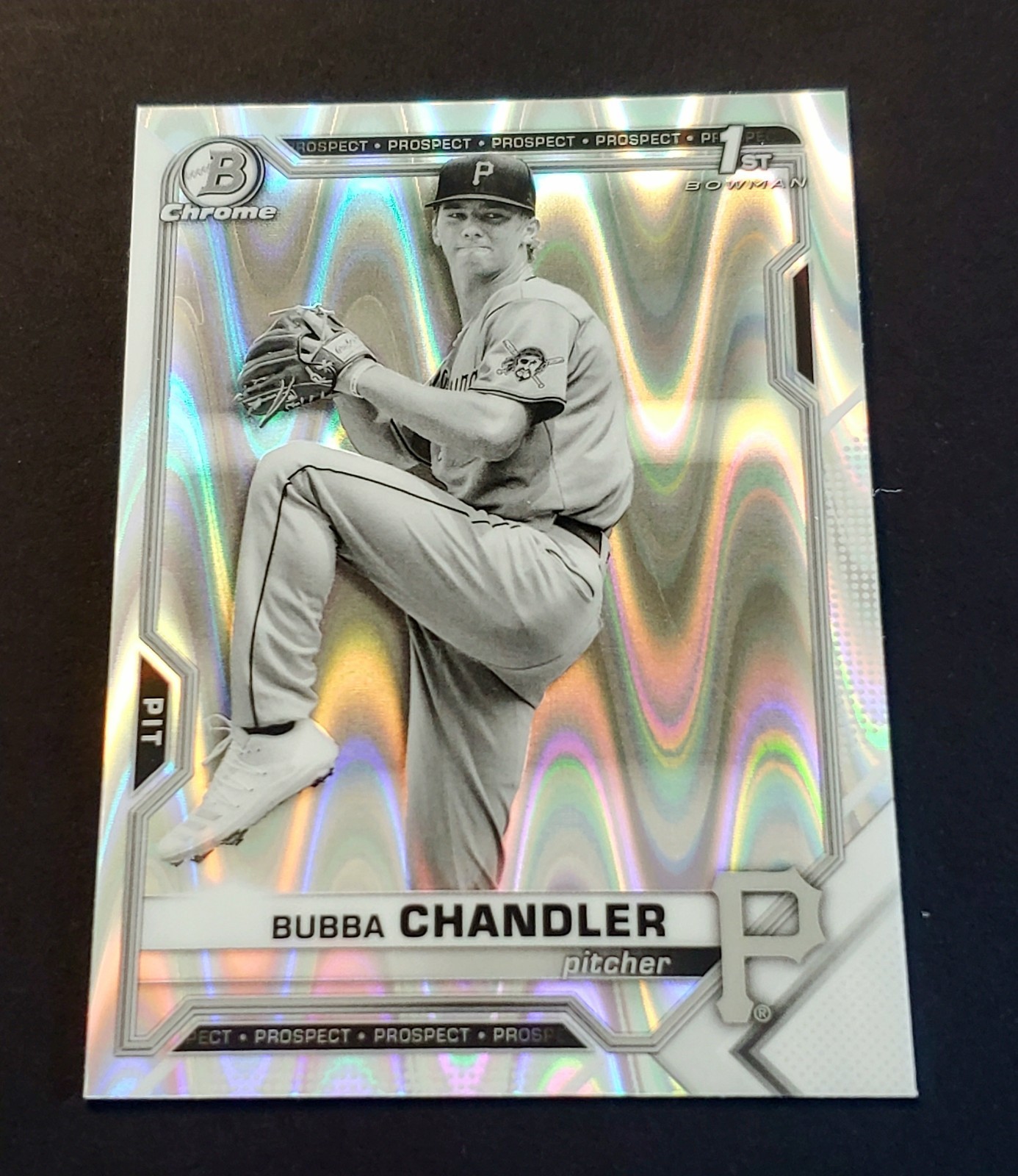 2021 1st Bowman Chrome Draft Black & White Raywave Bubba Chandler #BDC-41