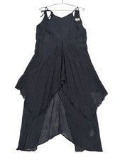 August Street Maxi Dress Women's Size S Blue Sleeveless Asymmetrical 