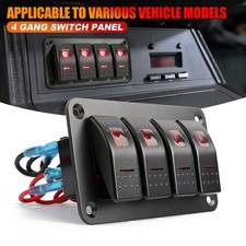 4 Gang Rocker Switch Panel Led Lights On-off For Jeep Wrangler Jk Tj Lj Cj Jl Yj