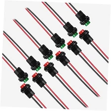 12mm Mini Latching Push Button on Off Switch Prewelded Wire,Self-Locking Micro 