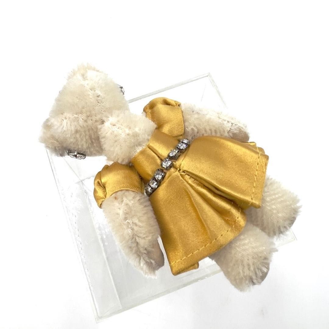 Prada Bear Charm Keychain Gold Dress with Box Used thumbnail 3