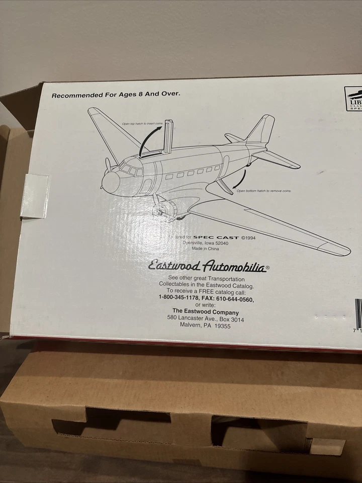 1995 North Pole Airways DC-3 Vintage Airplane Bank Spec Cast Liberty Classics - Image 3 of 4