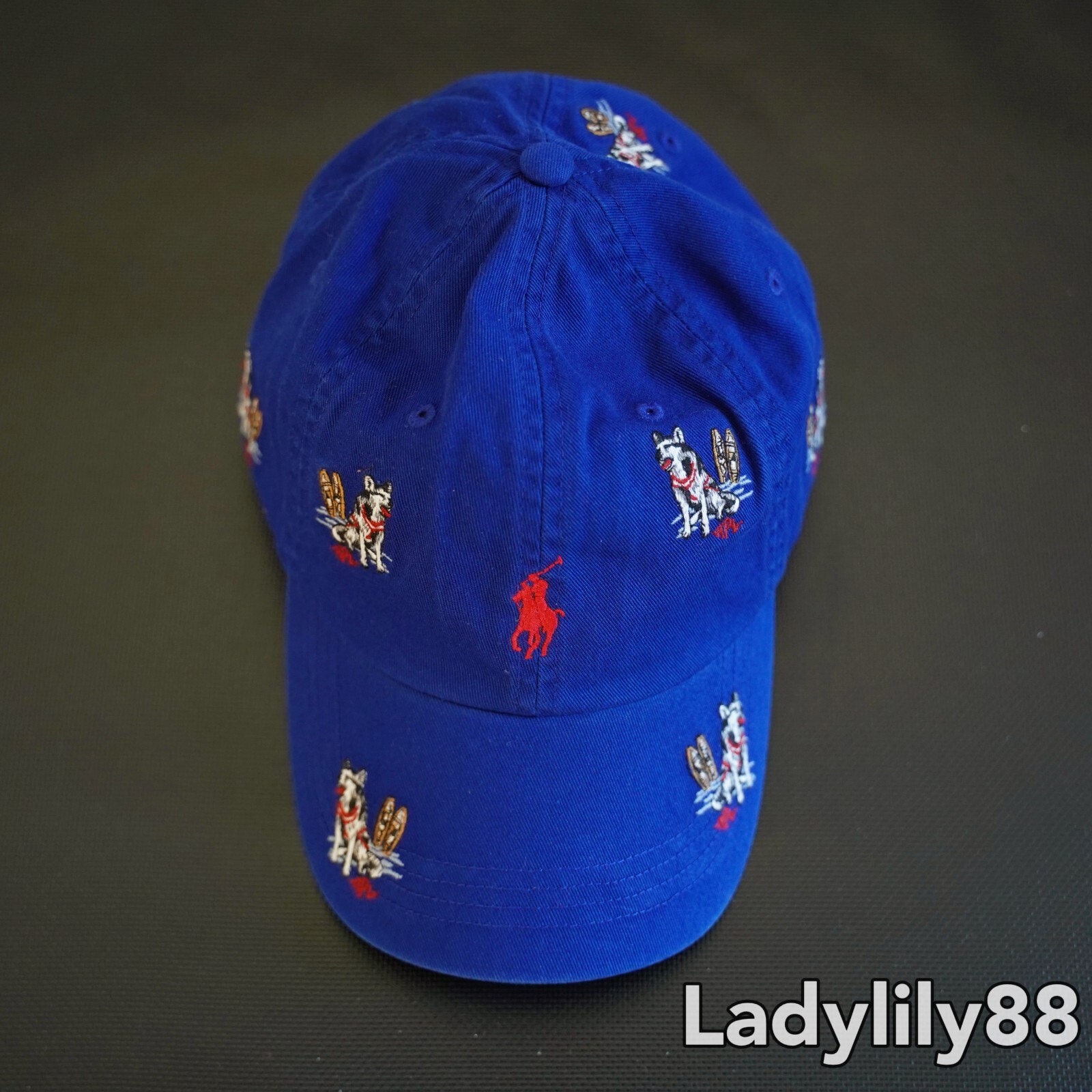 Cappello berretto baseball Polo Ralph Lauren nuovo con etichette pony orso cinturino regolabile autentico