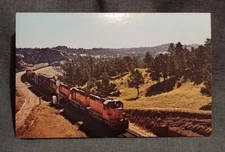 LMH Postcard UNION PACIFIC Freight UP SD40-2 UP #3023 Perkins WY 4-Units
