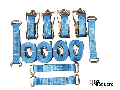 4 x Recovery Wheel Strap Set - 5 Tonnen Ratschengurt c/w Radgurte mit Gliedern
