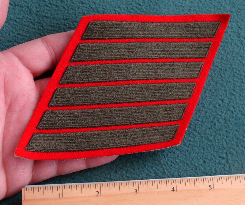 Embroidered Patch US Marine Corps USMC Service Stripes Single Hash Mark Military